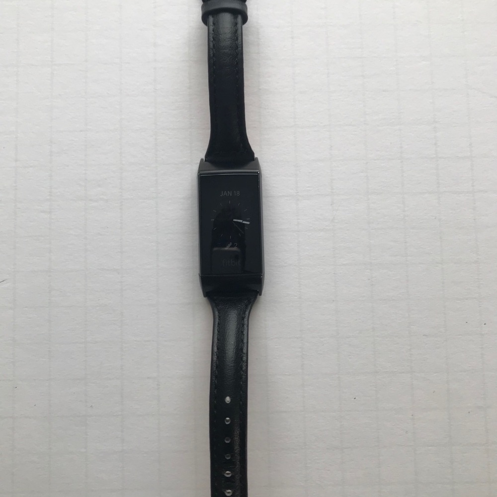 FitBit Charge 3 Blk Leather Band